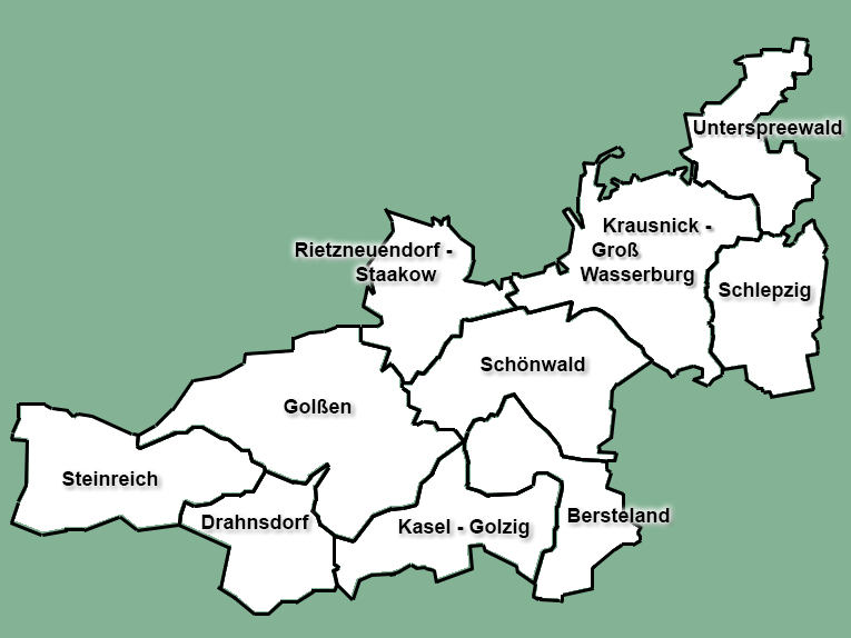 Karte des Amtsgebietes