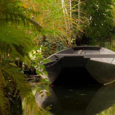 Spreewaldkahn im Fluss