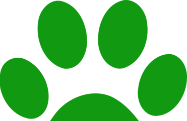 Hundepfotenabdruck in grün