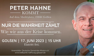 Peter Hahne kommt nach Golßen